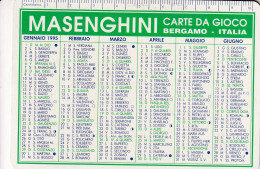 Calendarietto - Masenghini - Carte Da Gioco - Bergamo - Anno 1995 - Petit Format : 1991-00