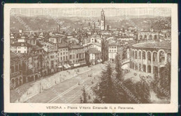 Verona Città Piazza Vittorio Emanuele II PIEGHINA Cartolina VK4346 - Verona
