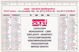 Calendarietto - Sagat - Industria Tipolitografica - Torino - Anno 1995 - Petit Format : 1991-00