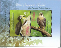 2019 Polen Mi.Bl 295  **MNH    Vögel Von Singapur Und Polen - Unused Stamps