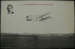 CPA Pionnier Aviation - Delagrange Vole Sur Biplan Voisin - Vue Du Portrait Aviateur   A Voir ! - Aviatori