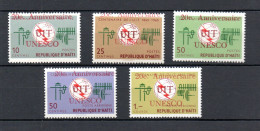 Haiti 1965 Set Overprinted UNESCO Stamps (Michel 833/37) MNH - Haïti