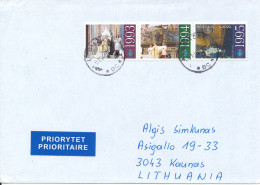 Poland Cover Sent To Lithuania 1-4-2003 Topic Stamps - Briefe U. Dokumente