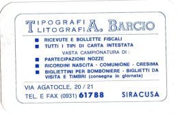 Calendarietto - Tipografia Litografia - A.barcio - Siracusa - Anno 1995 - Petit Format : 1991-00