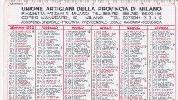 Calendarietto - Unione Artigiani Della Provincia Di Milano - Anno 1995 - Tamaño Pequeño : 1991-00