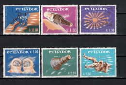 Ecuador 1966 Space Set Of 6 MNH - Südamerika