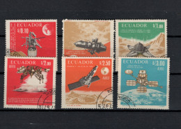 Ecuador 1966 Space, Moon Exploration Set Of 6 CTO - Amérique Du Sud