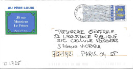 D1725 Entier Postal / Postal Stationnery / PSE - PAP France 20g - Au Père Louis, Paris 6° (75) Lot B2k/0513174 - PAP : Bijwerking /Logo Bleu