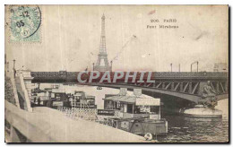 CPA Paris Pont Mirabeau Tour Eiffel - La Seine Et Ses Bords
