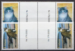 Aland MNH Set In Gutter Pairs - Domestic Cats
