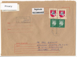 Registered Cover Abroad / Vytis Definitives - 9 February 1996 Vilnius - Lituania