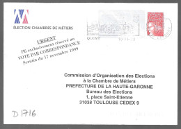 D1716 Entier Postal / Postal Stationnery / PSE - PAP Luquet, Election Chambre De Métiers Le 17 Novembre 1999 - PAP: Aufdrucke/Luquet