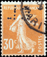 FRANCE - 1907 Yv.141 30c Semeuse PRFORÉ "CL" Du Crédit Lyonnais - TB - Oblitérés
