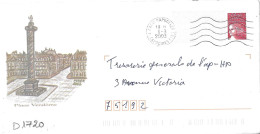 D1720 Entier Postal / Postal Stationnery / PSE - PAP Luquet, Place Vendôme (75) Lot B9K/0201982 - Prêts-à-poster:Overprinting/Luquet