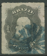 Brasilien 1876 Kaiser Pedro II. 35 Einriß Gestempelt - Oblitérés