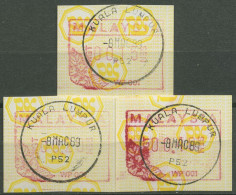 Malaysia ATM 1987 Postemblem Tasten-Satz 3 Werte, ATM 1 S1 Gestempelt - Malasia (1964-...)