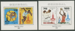 Senegal 1980 Olympische Sommerspiele Moskau Block 38/39 Postfrisch (C62411) - Sénégal (1960-...)