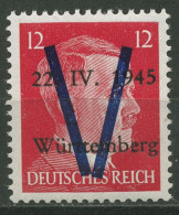 Saulgau (Württemberg) 1945 Freimarke Mit Aufdruck V Postfrisch - Sonstige & Ohne Zuordnung