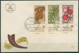 Israel 1959 Jüdische Festtage Früchte 184/86 Mit Tab Ersttagsbrief FDC (X61285) - FDC