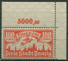 Danzig 1923 Flugpostmarken Mit WZ 3 Y, 135 Ecke 2 Postfrisch, Rand Gefalzt - Mint