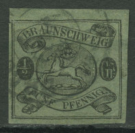 Braunschweig 1861/63 Wappen Im Waag. Oval 10 A Gestempelt - Braunschweig