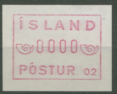 Island ATM 1983 Automat 02, 0000-Druck Und Gummidruck, ATM 1.2 C I+VI Postfrisch - Automatenmarken (Frama)