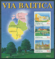Litauen 1995 VIA BALTICA Block 6 Gestempelt (C90166), Bügig - Lithuania