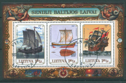 Litauen 1997 Schiffe Auf Der Ostsee Segelschiffe Block 11 Gestempelt (C63138) - Lithuania