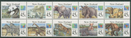 Neuseeland 1994 Säugetiere Nashorn Panda Löwe 1366/75 ZD Postfrisch (C25886) - Unused Stamps