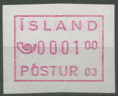 Island ATM 1993 Freimarke Automat 03, Weißes Papier, ATM 2.1 XI Postfrisch - Franking Labels