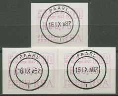 Südafrika ATM 1987 300 Jahre Paarl Satz 3 Werte ATM 4 S Gestempelt - Frama Labels