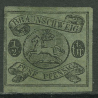 Braunschweig 1861/63 Wappen Im Waag. Oval 10 A Ohne Gummierung - Brunswick