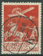 Dänemark 1925 Flugpost Pflügender Bauer Flugzeug 145 Gestempelt - Used Stamps