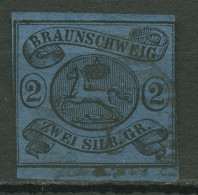 Braunschweig 1853 Wappen Im Waag. Oval 7 A Gestempelt, Angeschnitten - Braunschweig