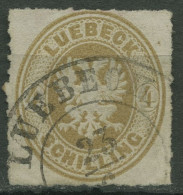 Lübeck 1863 Wappen 12 A Gestempelt, Kleiner Bug - Lubeck