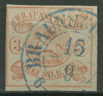 Braunschweig 1852/56 Wappen Im Waag. Oval 3 Mit Stempel Braunschweig - Brunswick