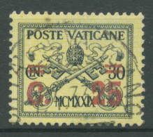 Vatikan 1931 Papst Wappen Aufdruckmarke 16 Gestempelt - Used Stamps