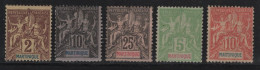 Martinique - Lot De 5 Timbres Type Groupe NSG Neufs Sans Gomme - Unused Stamps