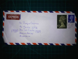 ANGLETERRE, Enveloppe Aérienne Envoyée à Buenos Aires, Argentine, Avec Une Variété De Timbres-poste. Année 1980. - Gebraucht