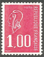 348 France Yv 1892b 1a.00F Rouge Marianne De Béquet Gomme Tropicale MNH ** Neuf SC (1892b-1b) - 1971-1976 Marianne De Béquet