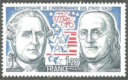 348 France Yv 1879 Bicentenaire Indépendance USA Independence MNH ** Neuf SC (1879-1b) - Unabhängigkeit USA