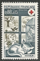 348 France Yv 1829 Croix-rouge Red Cross Chat Cat Katze Gatto Gato MNH ** Neuf SC (1829-1) - Chats Domestiques
