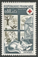 348 France Yv 1829 Croix-rouge Red Cross Chat Cat Katze Gatto Gato MNH ** Neuf SC (1829-1) - Gatos Domésticos