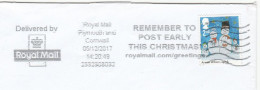 CHRISTMAS 2017 Cover SLOGAN Royal Mail Greetings Post Early For Christmas GB Stamps Plymouth - Navidad