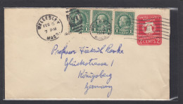 ENTIER POSTAL AVEC AFFRANCHISSEMENT COMPLEMENTAIRE  DE WILLESLEY POUR KÖNIGSBERG,PRUSSE ORIENTALE,1927. - 1921-40