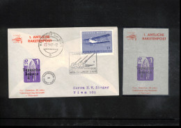 Austria 1961 Rocket Mail - LUPOSTA Wien 1961 - 1.Official Rocket Mail Interesting Cover + Label - Lettres & Documents