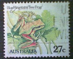 Australia, Scott #790, Used(o), 1982, Blue Mountain Tree Frog, 27cts - Usados