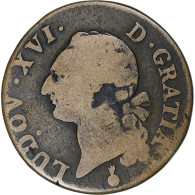 France, Louis XVI, Sol, 1791, Metz, Cuivre, TB, Gadoury:350 - 1774-1791 Louis XVI