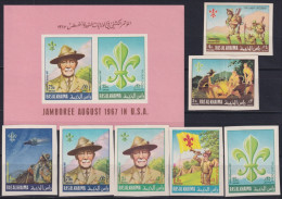 F-EX49304 SAUDI ARABIA RAS AL KHAIMA MH 1967 BOYS SCOUTS JAMBOREE IMPERFORATED.  - Nuevos