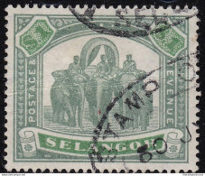 1895 SELANGOR, SG  N° 61 $1 Green And Yellow-green  USED - Andere & Zonder Classificatie